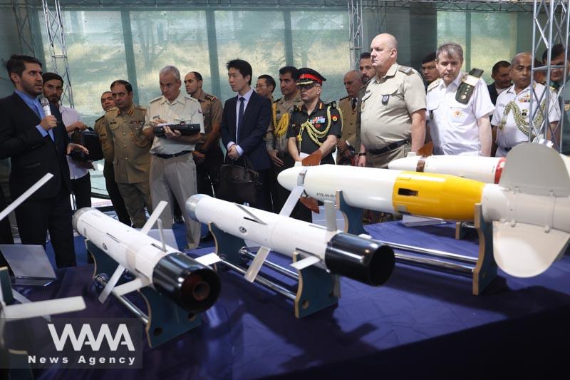 Military attachés in Iran visit Iran's defence achievements exhibition in Tehran, Iran August 23, 2023. Majid Asgaripour/WANA (West Asia News Agency)