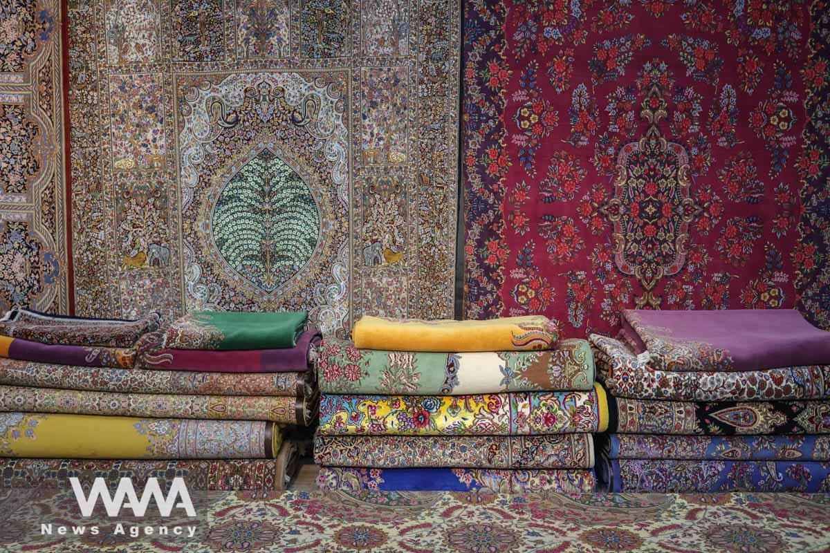 Carpets are seen during the 30th Handmade Carpet Exhibition in Tehran, Iran August 26, 2023. Majid Asgaripour/WANA (West Asia News Agency)