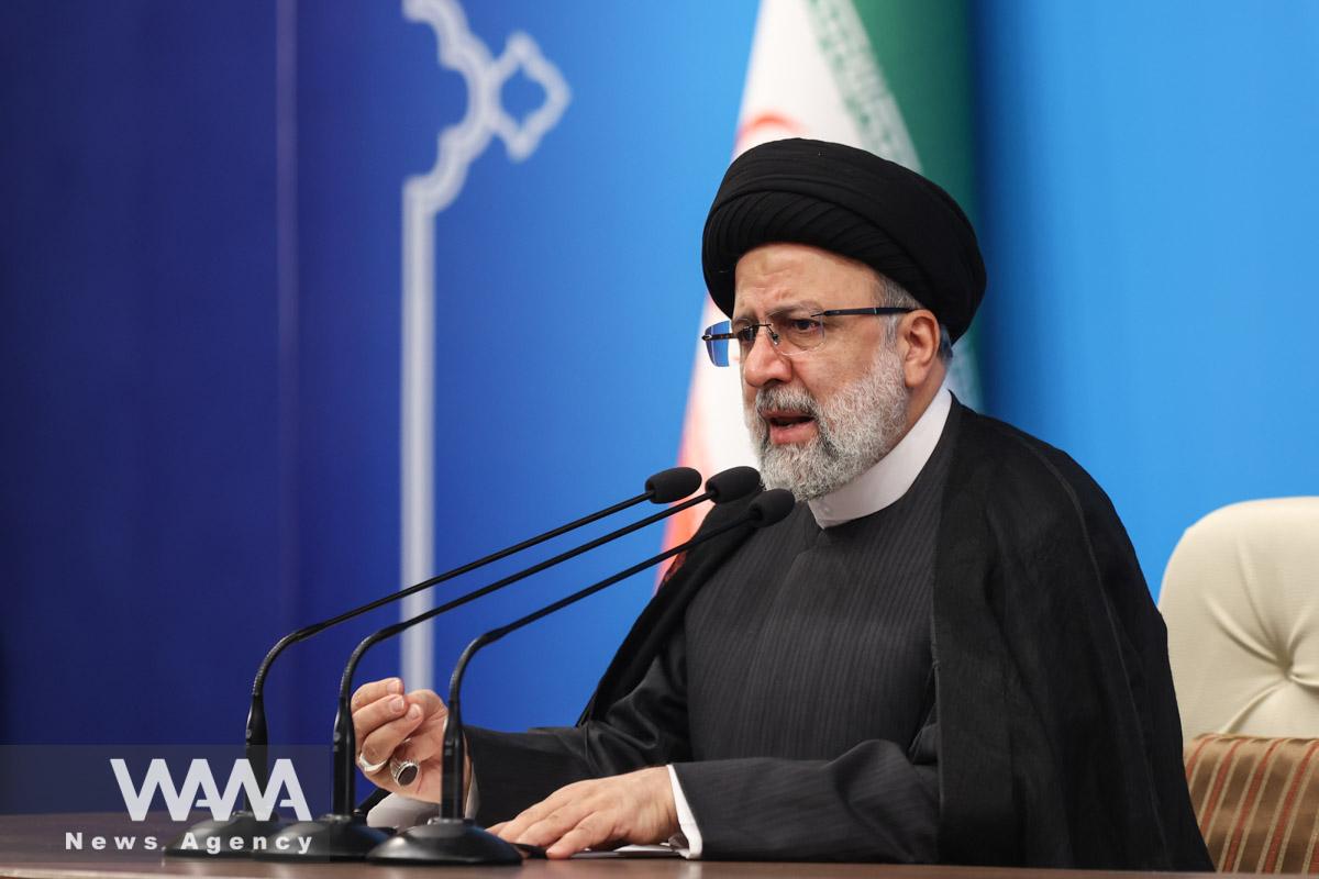 Iran's President Ebrahim Raisi speaks during a news conference in Tehran, Iran August 29, 2023. Majid Asgaripour/WANA (West Asia News Agency)