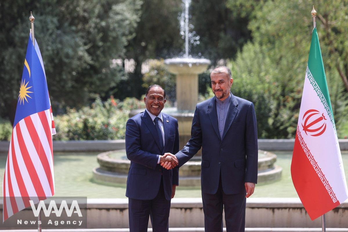 Iran's Foreign Minister Hossein Amir-Abdollahian meets with Malaysia's Foreign Minister Zambry Abdul Kadir in Tehran, Iran, August 21, 2023. Majid Asgaripour/WANA (West Asia News Agency)