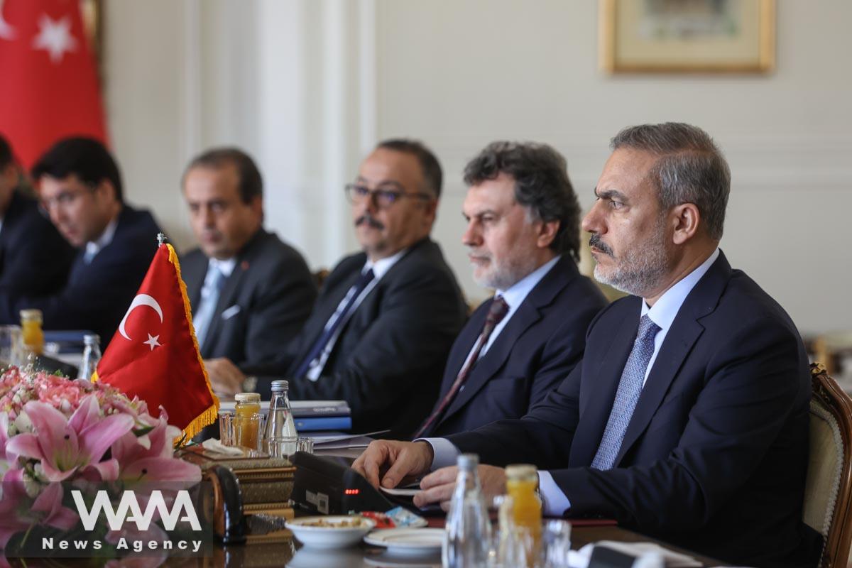 Turkish Foreign Minister Hakan Fidan meets with Iranian Foreign Minister Hossein Amir-Abdollahian in Tehran, Iran September 3, 2023. Majid Asgaripour/WANA (West Asia News Agency)