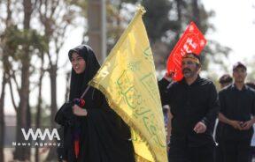 Iranian people walk as they commemorate Arbaeen in southern Tehran, Iran September 6, 2023. Majid Asgaripour/WANA (West Asia News Agency)