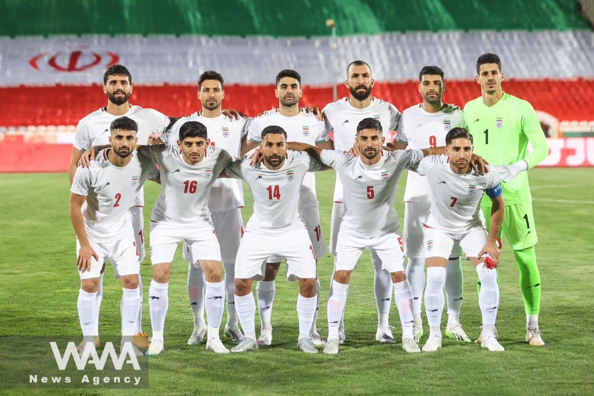 Soccer Football - International Friendly - Iran v Angola - Azadi Stadium, Tehran, Iran - September 13, 2023 Iran players pose for a team group photo before the match. Majid Asgaripour/WANA (West Asia News Agency)