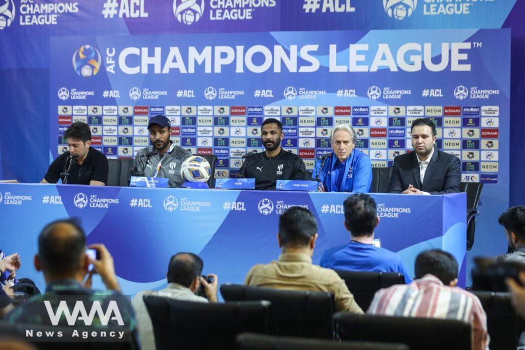 Soccer Football - Asian Champions League - Al-Hilal Press Conference - Azadi Stadium, Tehran, Iran - October 2, 2023 Al-Hilal coach Jorge Jesus during a press conference Majid Asgaripour/WANA (West Asia News Agency)