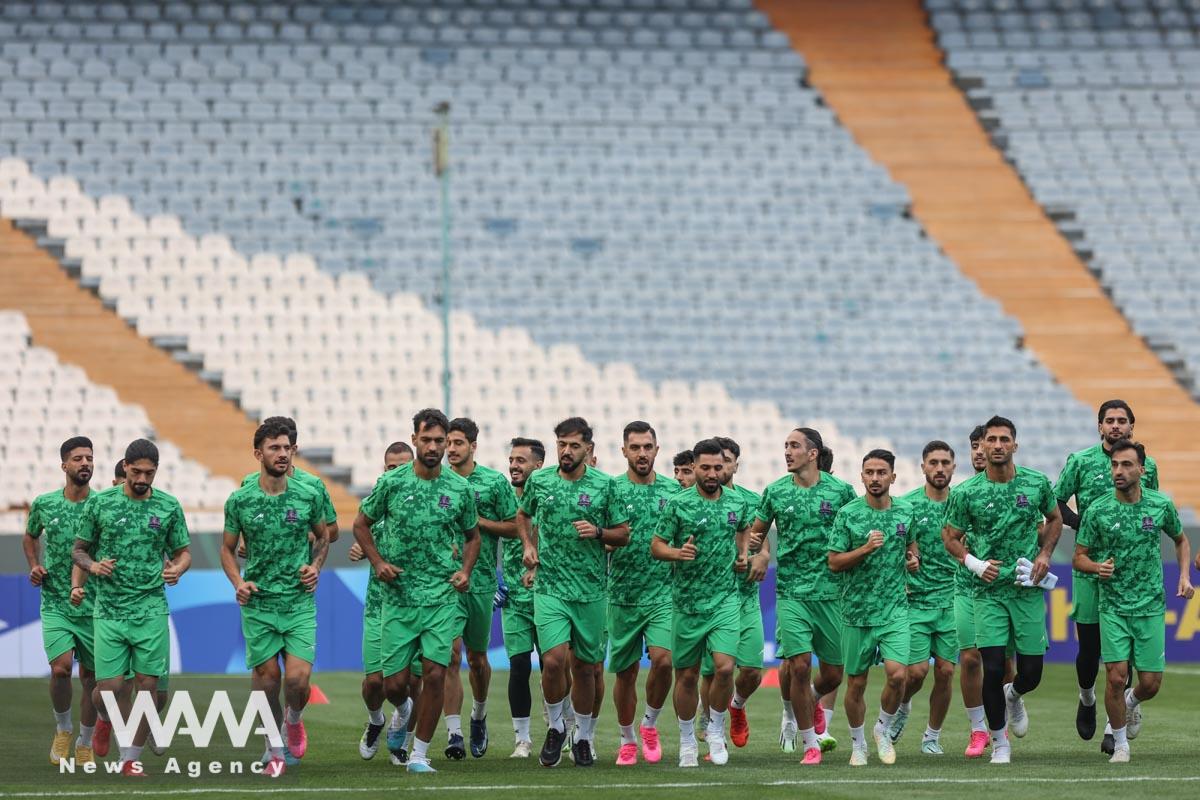 Soccer Football - Asian Champions League - Nassaji Mazandaran Training - Azadi Stadium, Tehran, Iran - October 2, 2023 Nassaji Mazandaran players during training Majid Asgaripour/WANA (West Asia News Agency)