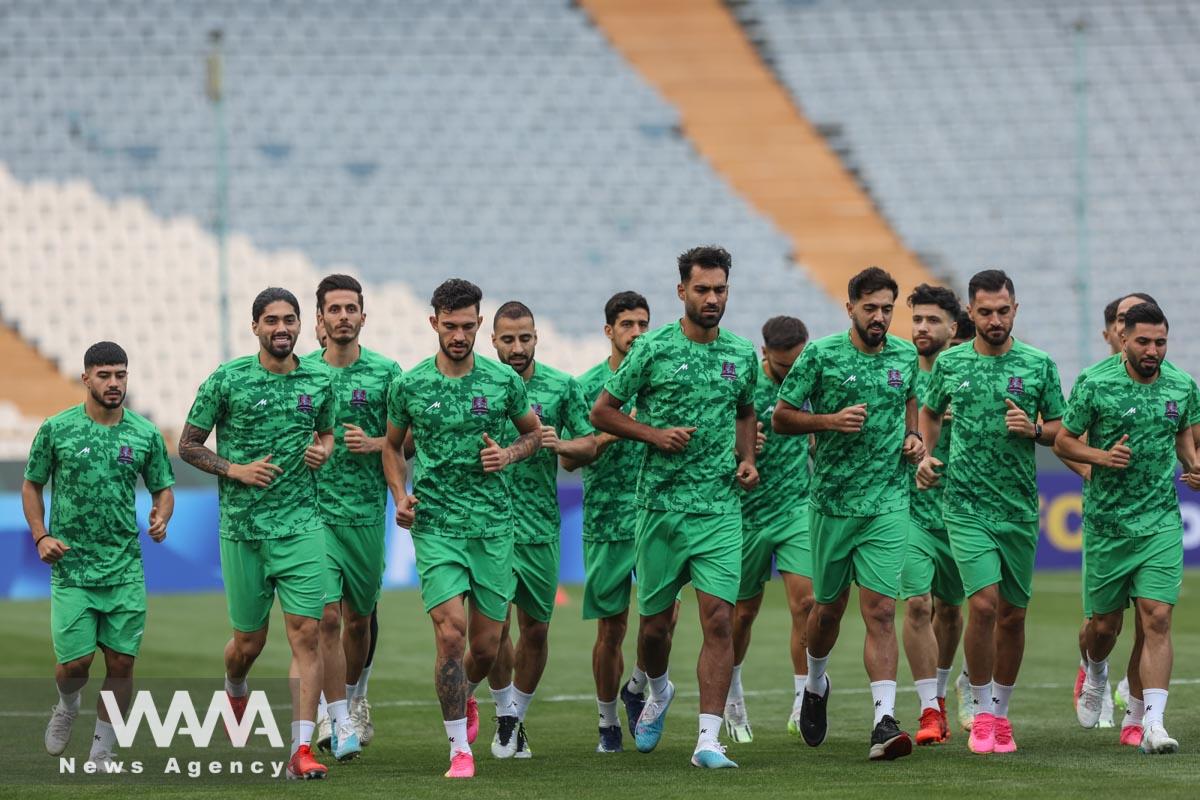 Soccer Football - Asian Champions League - Nassaji Mazandaran Training - Azadi Stadium, Tehran, Iran - October 2, 2023 Nassaji Mazandaran players during training Majid Asgaripour/WANA (West Asia News Agency)