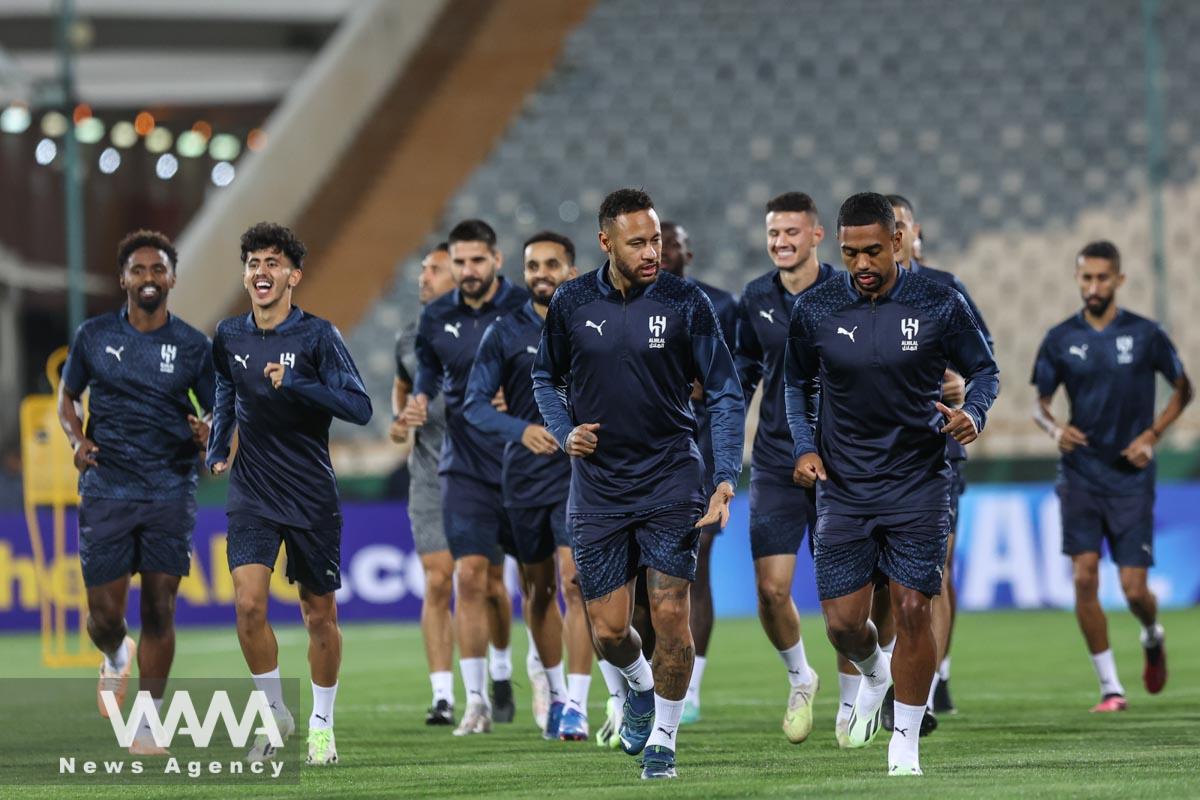 Soccer Football - Asian Champions League - Al-Hilal Training - Azadi Stadium, Tehran, Iran - October 2, 2023 Al-Hilal players during training Majid Asgaripour/WANA (West Asia News Agency)