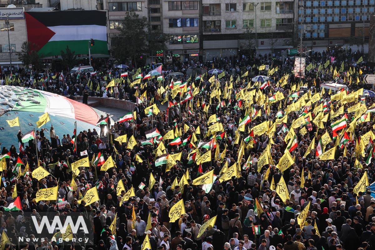 Protesters attend an anti-Israel protest in Tehran/WANA (West Asia News Agency)