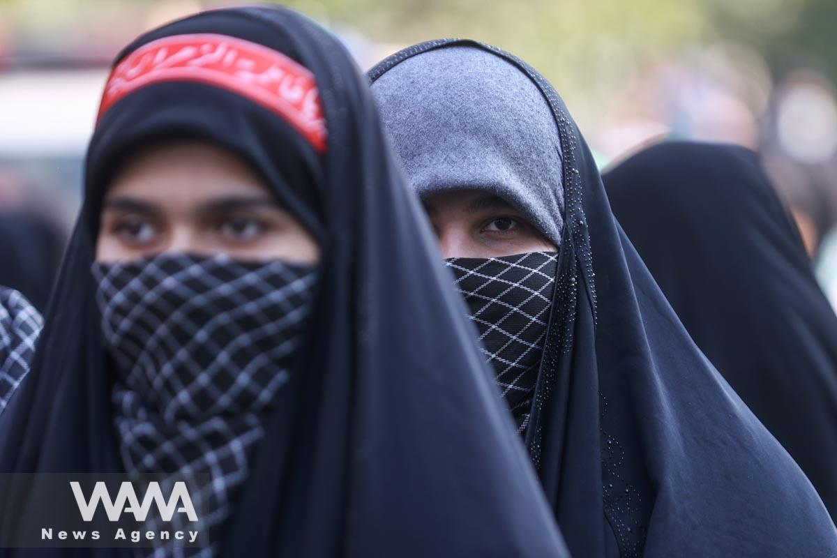 Women members of Basij paramilitary forces attend an anti-Israel rally in Tehran/WANA (West Asia News Agency)