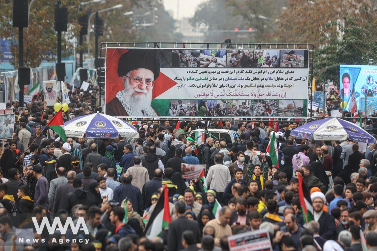 People demonstrate during the 44th anniversary of the U.S. expulsion from Iran/WANA (West Asia News Agency)
