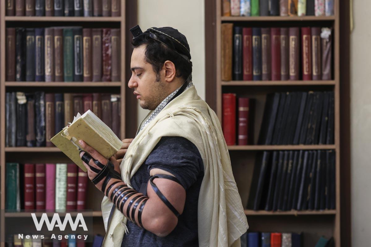 An Iranian Jew attends a Jewish worship service in a synagogue/WANA (West Asia News Agency)