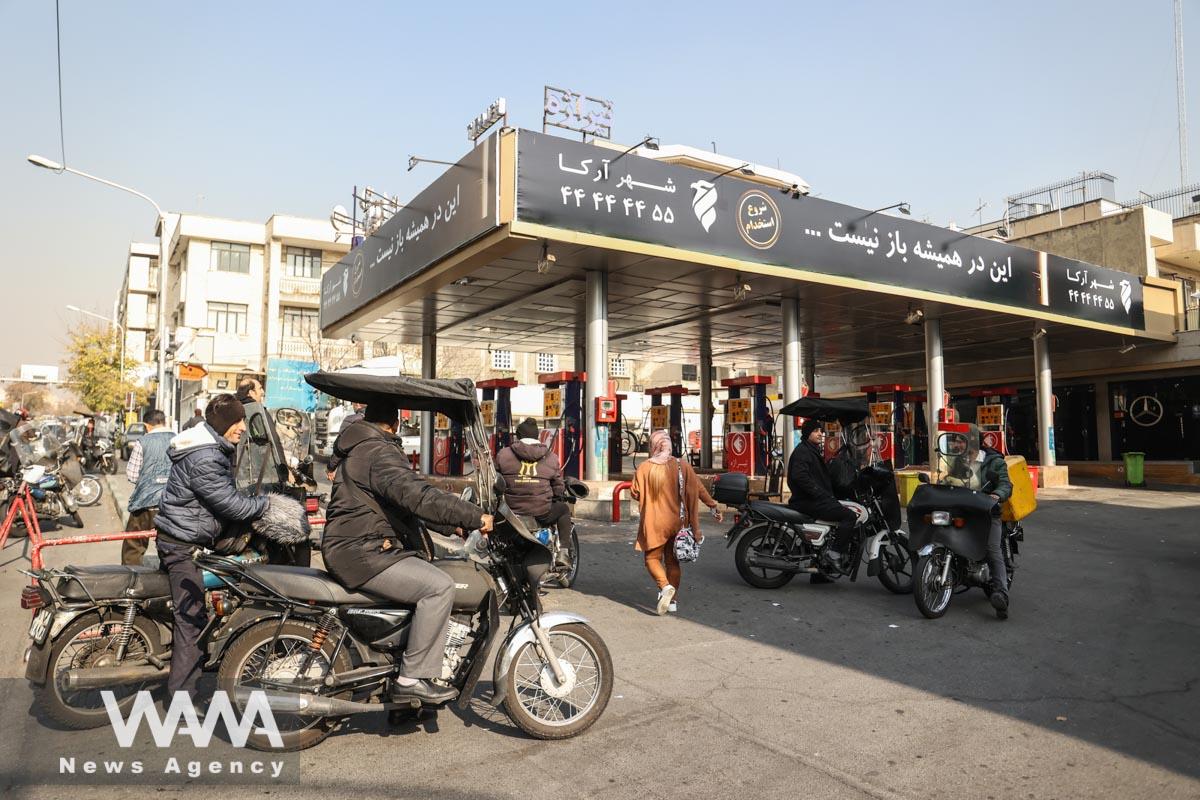 A general view of a gas station during a gas station disruption/fuel Iran