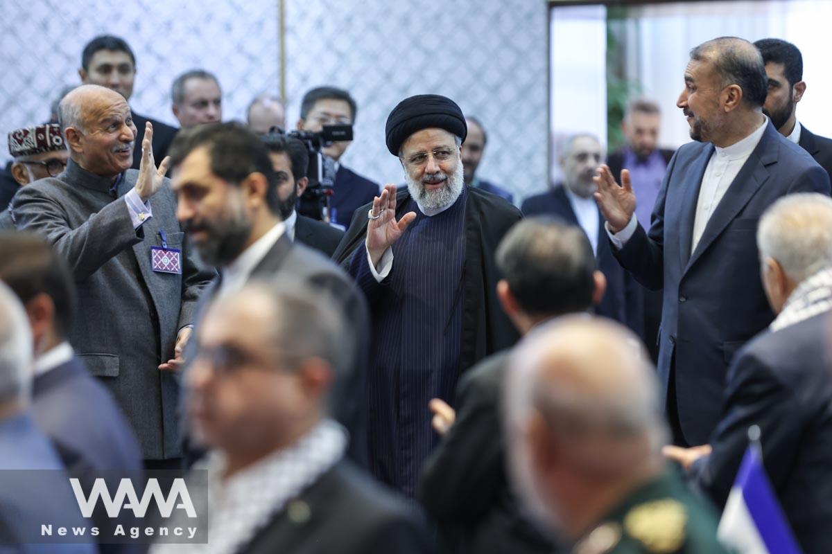 Iranian President Ebrahim Raisi attends the Tehran International Conference on Palestine/WANA (West Asia News Agency)