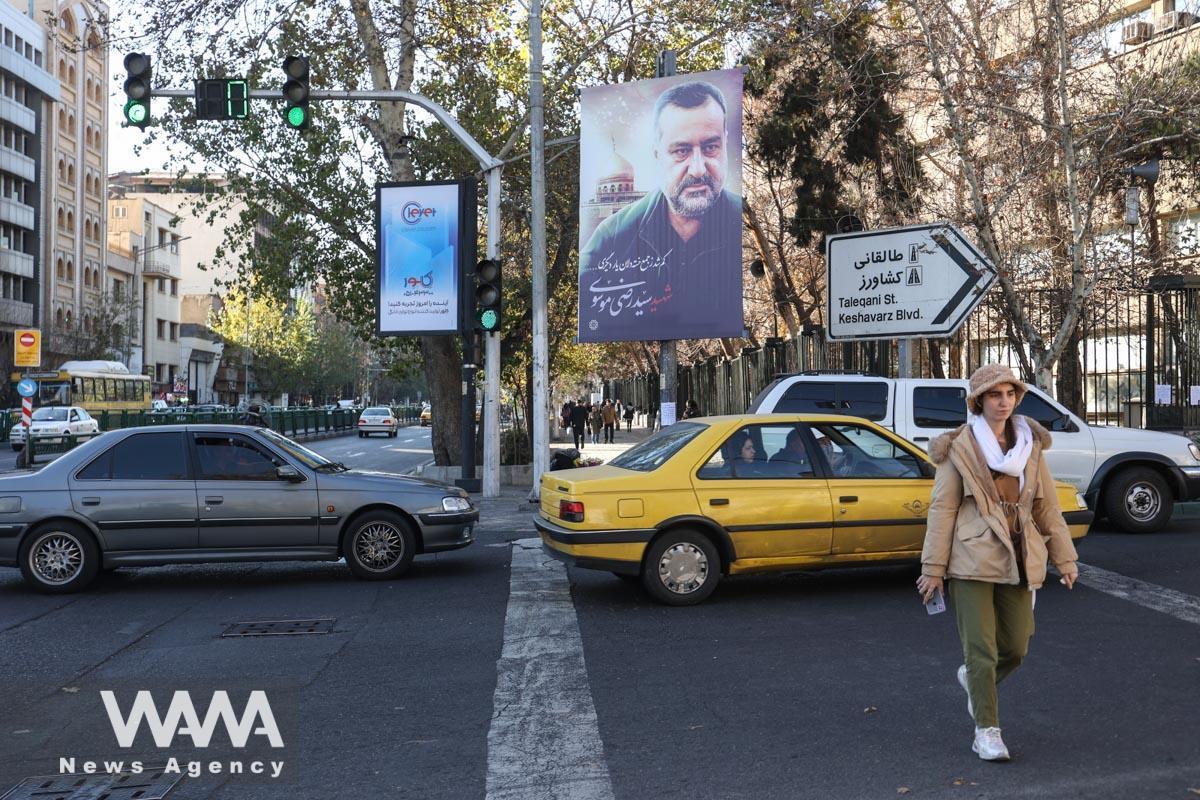 A billboard with a picture of the senior adviser for Iran's Revolutionary Guards, Sayyed Razi Mousavi is seen in a street/WANA (West Asia News Agency)