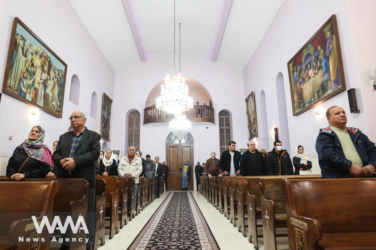 Iranian Christians attend the New Year's Mass at a Church/WANA (West Asia News Agency)