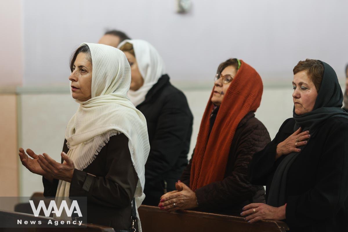 Iranian Christians attend the New Year's Mass at a Church/WANA (West Asia News Agency)