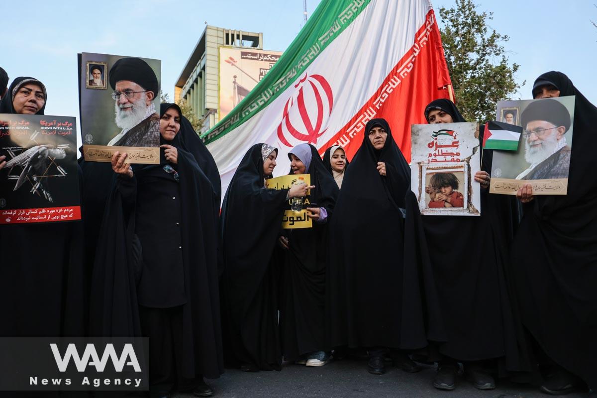 Iranians attend a celebration following the IRGC attack on Israel