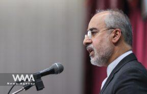 Iranian Foreign Ministry Spokesman Naser Kanaani speaks in his weekly press conference