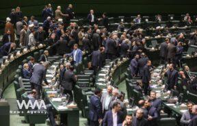 Iranian lawmakers attend the opening ceremony of Iran's 12th parliament