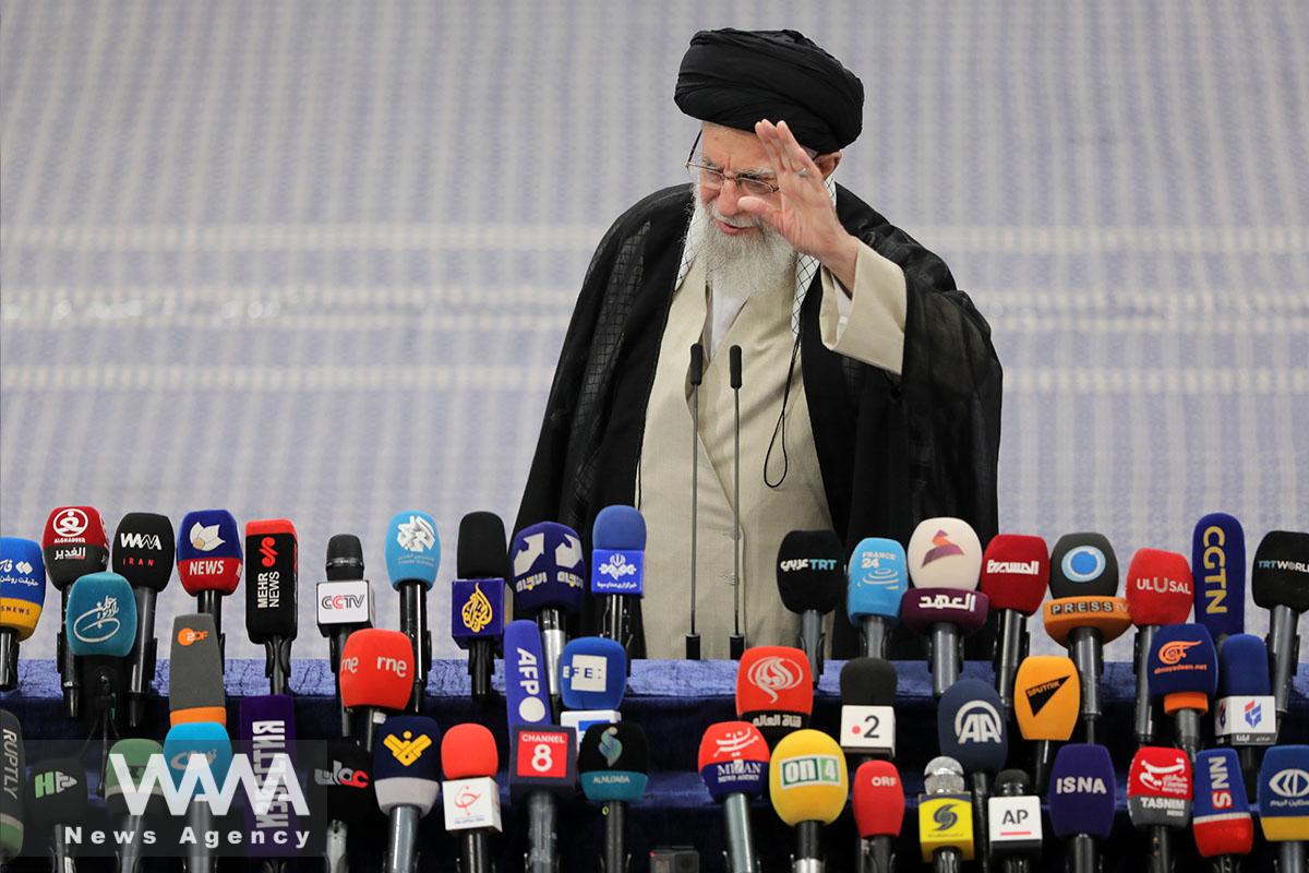 Ayatollah Khamenei, the Leader of the Islamic Revolution, cast his vote in Iran's 14th Presidential elections, June 28, 2024. Leader office / WANA News Agency