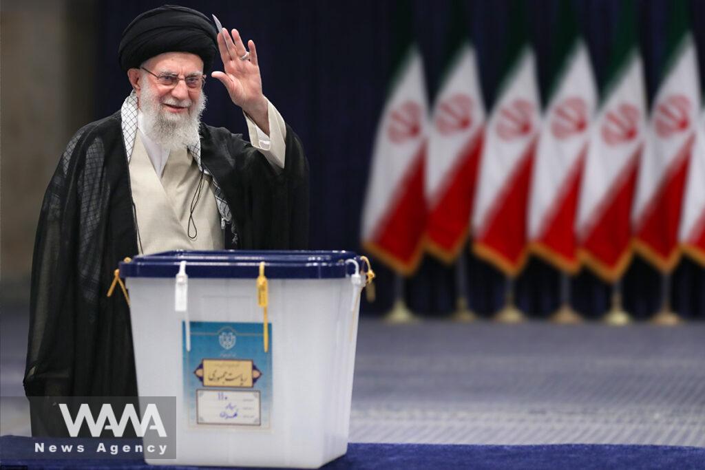 Ayatollah Khamenei, the Leader of the Islamic Revolution, cast his vote in Iran's 14th Presidential elections, June 28, 2024. Leader office / WANA News Agency