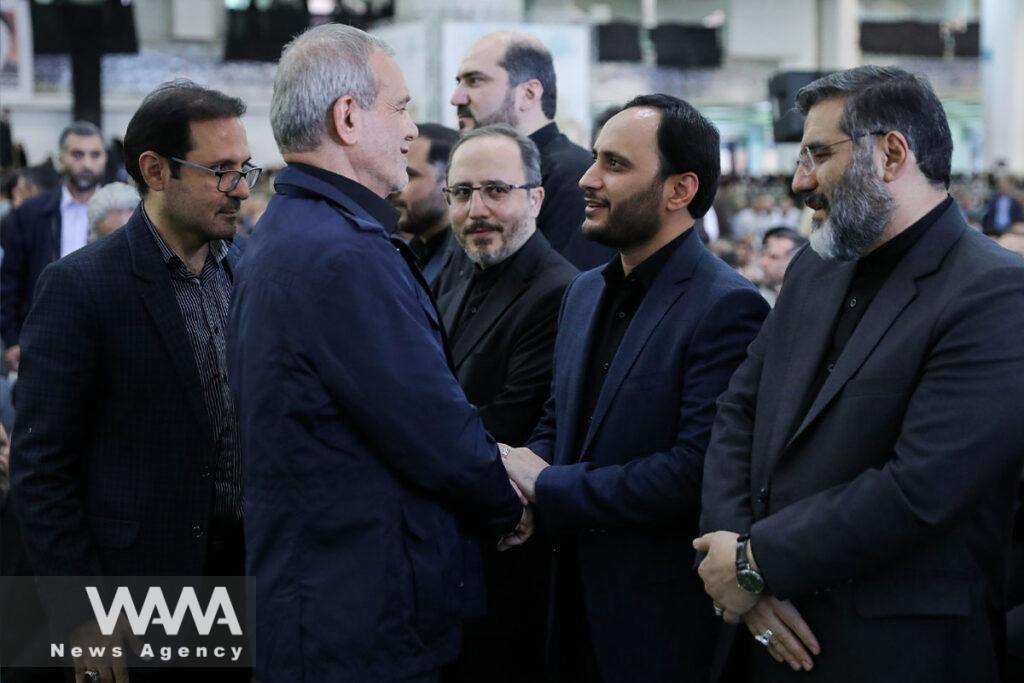 A ceremony commemorating the 40th anniversary of the death of Ayatollah Raisi and his companions. Mosque of Imam Khomeini, Tehran / June 27, 2024 / President office / WANA News Agency