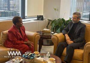 Ali Bagheri meeting with Ms. Joyce Msuya, Assistant Secretary-General of the United Nations for Humanitarian Affairs