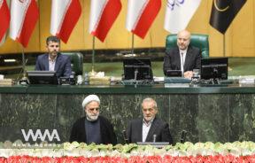 Iran's new President, Masoud Pezeshkian attends his swearing-in ceremony at the parliament in Tehran, Iran, July 30, 2024. Majid Asgaripour/WANA (West Asia News Agency)