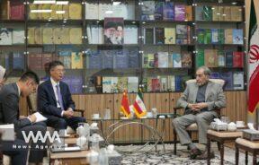 WANA - The Advisor to the Supreme Leader on International Affairs, Ali Akbar Velayati, metting with the new Chinese ambassador to Iran, Kong Peiwu