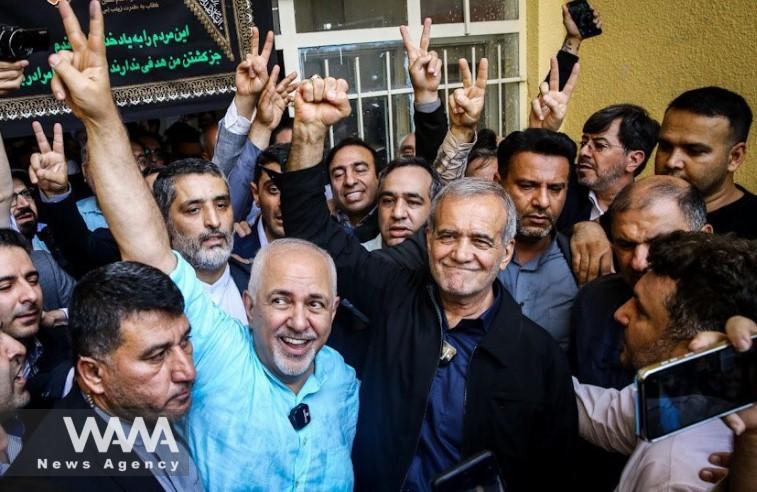 WANA - Zarif and Pezeshkian after voting 