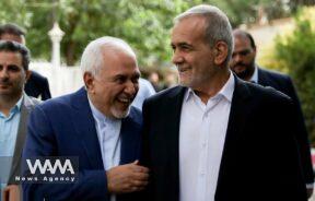 WANA - Iran President Masoud Pezeshkian and Mohammad Javad Zarif, former FM. Social Media / WANA News Agency