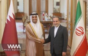 Iran's Foreign Minister Abbas Araghchi meets with Qatari Deputy Prime Minister and Foreign Minister Sheikh Mohammed bin Abdulrahman Al Thani