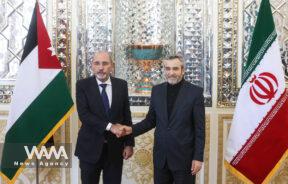 Iran's acting foreign minister Ali Bagheri Kani meets with Jordan's Foreign Minister Ayman Safadi,