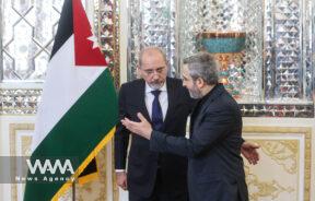 Iran's acting foreign minister Ali Bagheri Kani meets with Jordan's Foreign Minister Ayman Safadi,