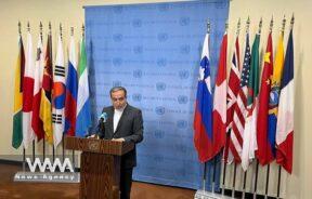 Araqchi responded to journalists’ questions. While at the press area near the United Nations Security Council