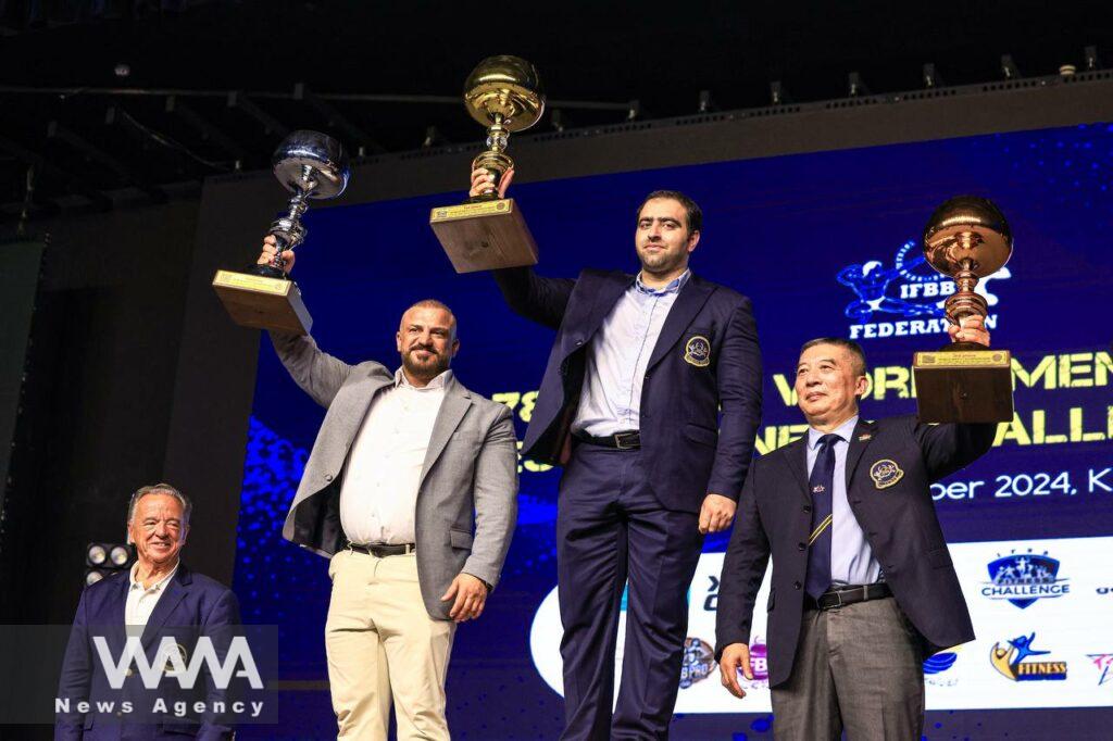 Iran's national bodybuilding team became the champion of the 78th Men's World Bodybuilding Championship on Kish Island.SEP 2024. Social Media / WANA News Agency