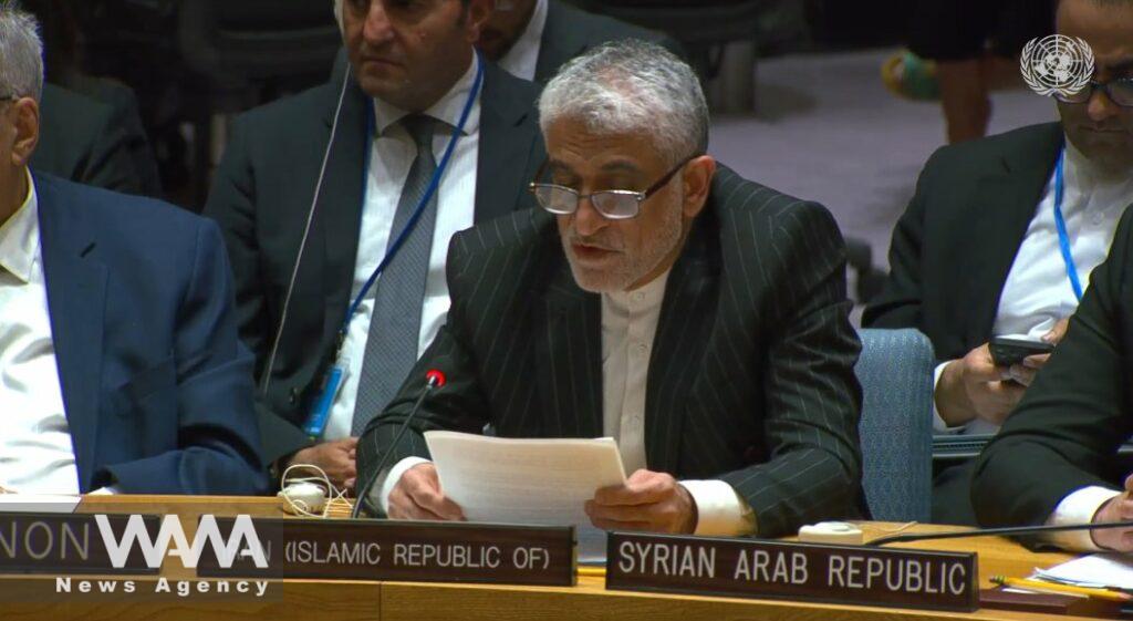 Amir Saeid Iravani, Ambassador and Permanent Representative of the Islamic Republic of Iran to the United Nations. Social Media / WANA News Agency