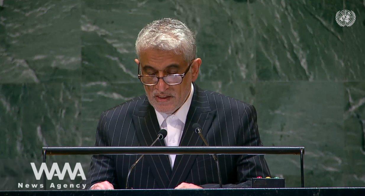 Amir Saeid Iravani, Ambassador and Permanent Representative of the Islamic Republic of Iran to the United Nations. Social Media / WANA News Agency