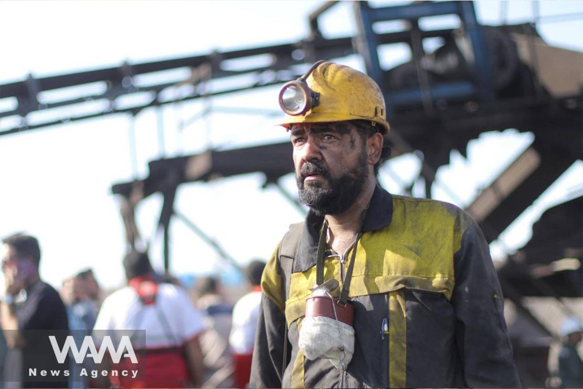 Miners gather after a gas explosion in a coal mine in South Khorasan Province, Iran September 22, 2024. Mohsen Noferesti/IRNA/WANA (West Asia News Agency)