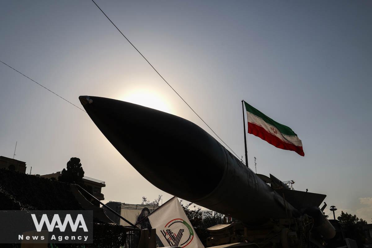 The S-200 missile system is displayed to showcase Iran's authority during the Iranian defence week, in a street