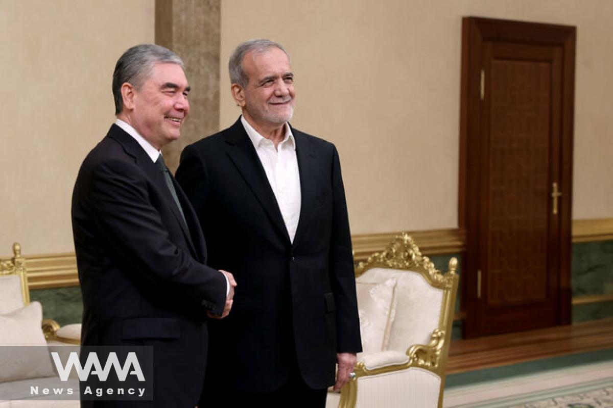  Pezeshkian metting with Gurbanguly Berdimuhamedow, the national leader of Turkmenistan. Oct 2024. Social Media / WANA News Agency 