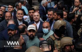 Ghalibaf's visit to the bombed areas of Dahiyeh in southern Beirut. 12 Oct 2024. Social Media / WANA News Agency