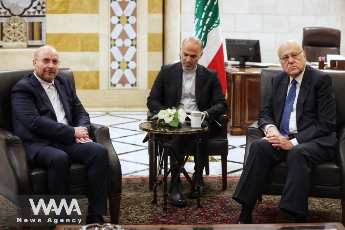 Ghalibaf's meeting with Najib Mikati, Lebanon’s interim Prime Minister. 12 Oct 2024. Social Media / WANA News Agency