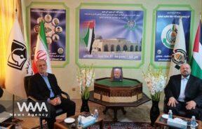 Masoud Pezeshkian, President of the Islamic Republic of Iran, attending a memorial ceremony for martyr Yahya Sinwar at Hamas' office in Tehran