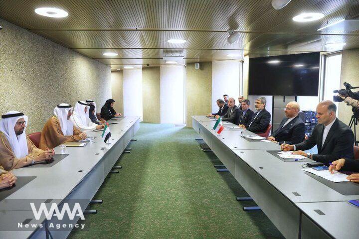 Qalibaf In a meeting with the Speaker of the UAE Parliament, 13 Oct 2024 / WANA News Agency