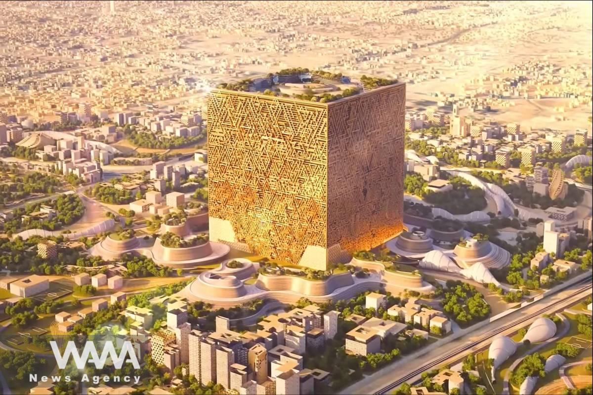 The cube is intended to be 400 meters (1,300 ft) tall and 400 meters (1,300 ft) wide on each of its four sides. Plans for the cube are part of the Saudi Vision 2030 project.