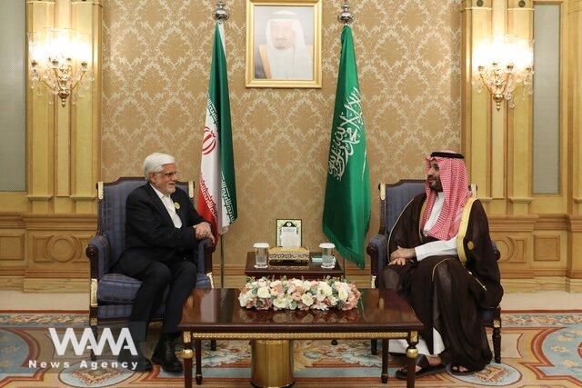 Iran's First Vice President meeting with Saudi Crown Prince Mohammed bin Salman