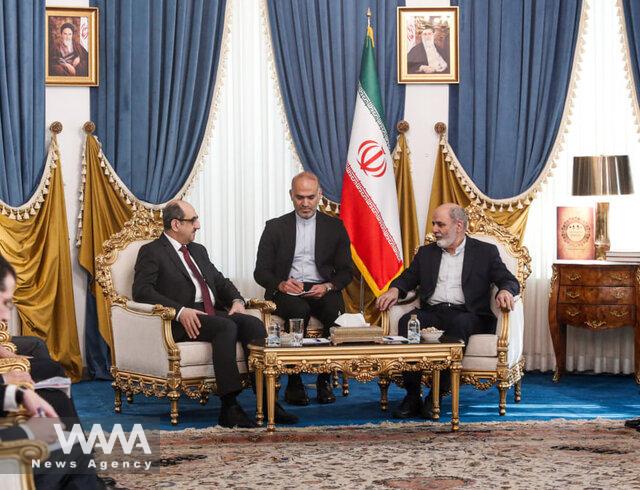 Ali Akbar Ahmadian, Secretary of Iran’s Supreme National Security Council, in a meeting with Syrian Foreign Minister Bassam Sabbagh