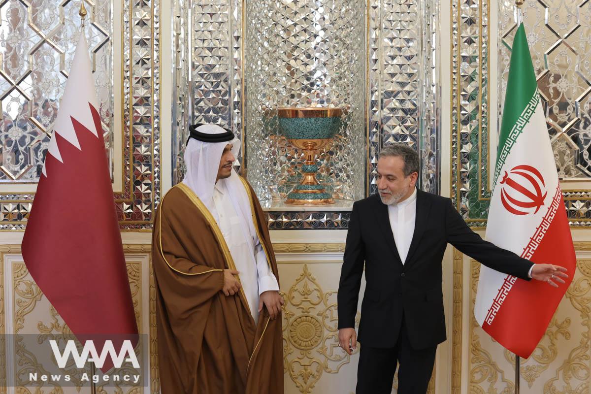 Iranian Foreign Minister Abbas Araghchi meets with Qatari Prime Minister and Foreign Minister Mohammed bin Abdulrahman Al Thani in Tehran