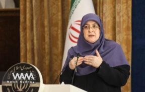 Spokesperson of Iran's Government, Fatemeh Mohajerani, speaks during a press conference